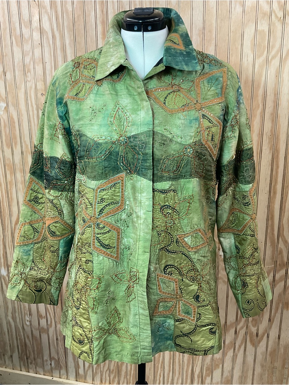 Chico's Silk Embroidered Blazer